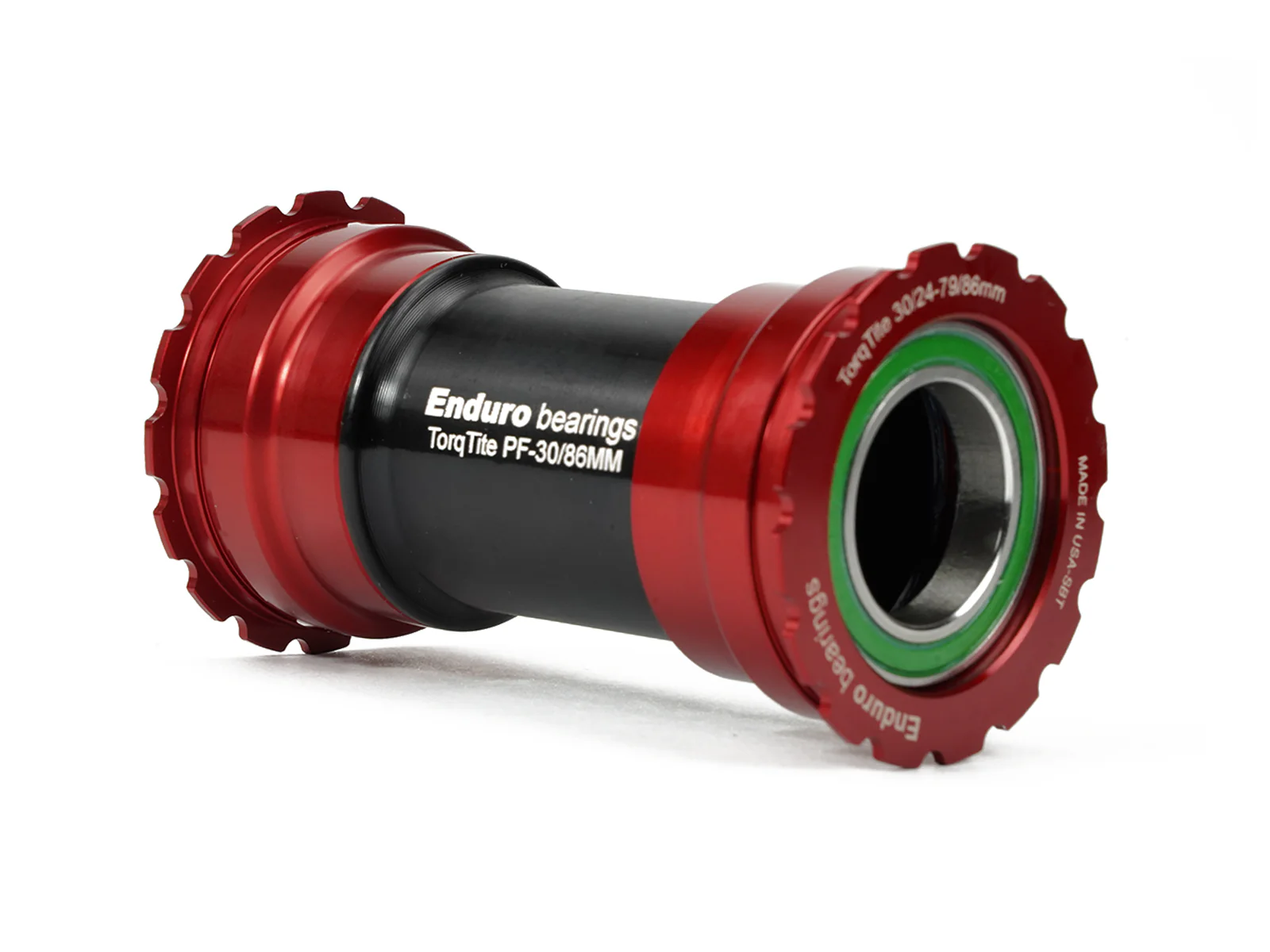 BKC-0895 - TorqTite, Ceramic-Hybrid, XD15, Angular Contact, Bearing Bottom Bracket for BB386 framesets and Shimano 24mm cranksets - Red