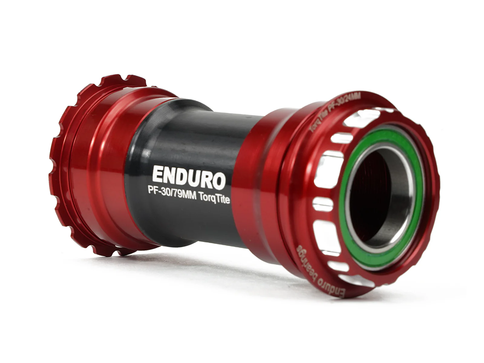BKS-0115 - TorqTite, 440C Stainless, Angular Contact, Bearing Bottom Bracket for BBRight Framesets and Shimano 24mm Cranksets - Red